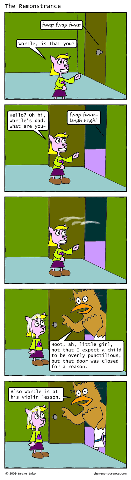 Behind Closed Doors - The Remonstrance comic for 2009-01-01. Word of the day: punctilious