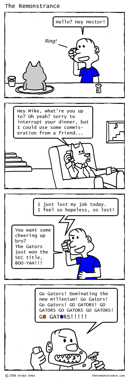 Hector's Understanding Friend - The Remonstrance comic for 2006-12-11. Word of the day: commiseration