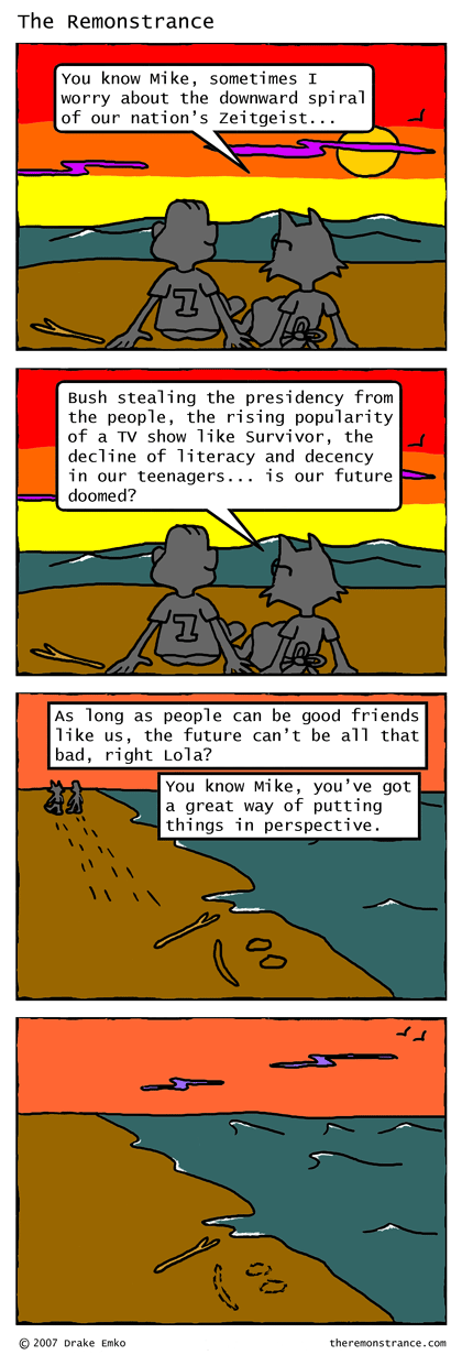 Sunset - The Remonstrance comic for 2007-04-02. Word of the day: zeitgeist