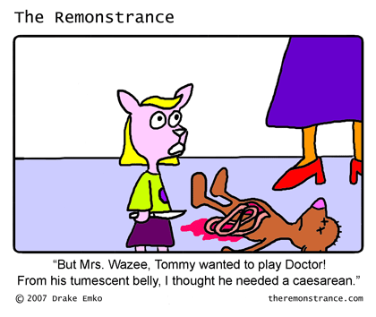Celeste and the Art of Playing Doctor - The Remonstrance comic for 2007-07-02. Word of the day: tumescent